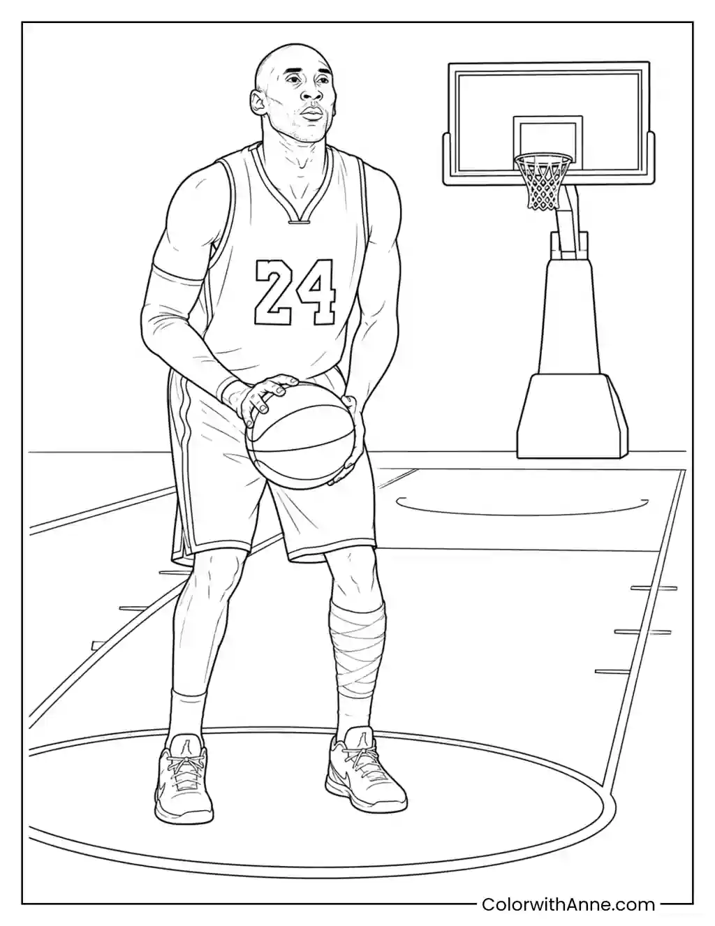 Kobe Bryant Achilles Free Throws coloring page