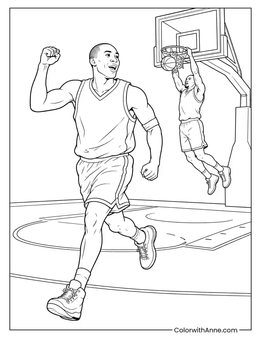 Kobe Bryant Alley-Oop Celebration coloring page