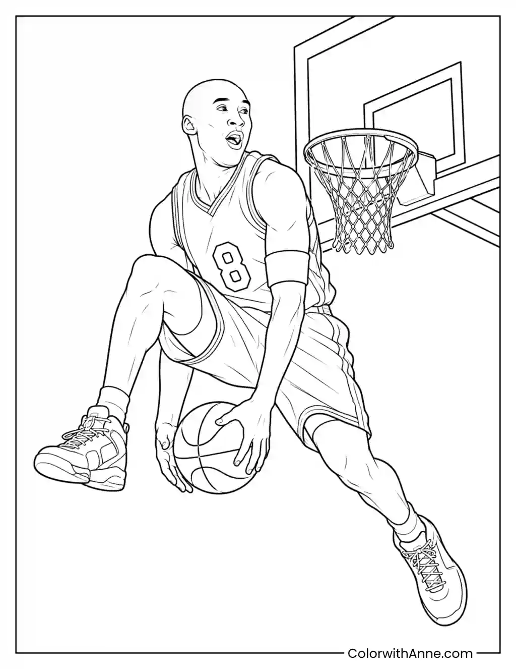 Kobe Bryant Dunk Contest coloring page