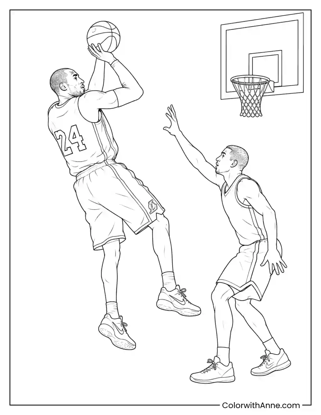 Kobe Bryant Fadeaway Jumper coloring page