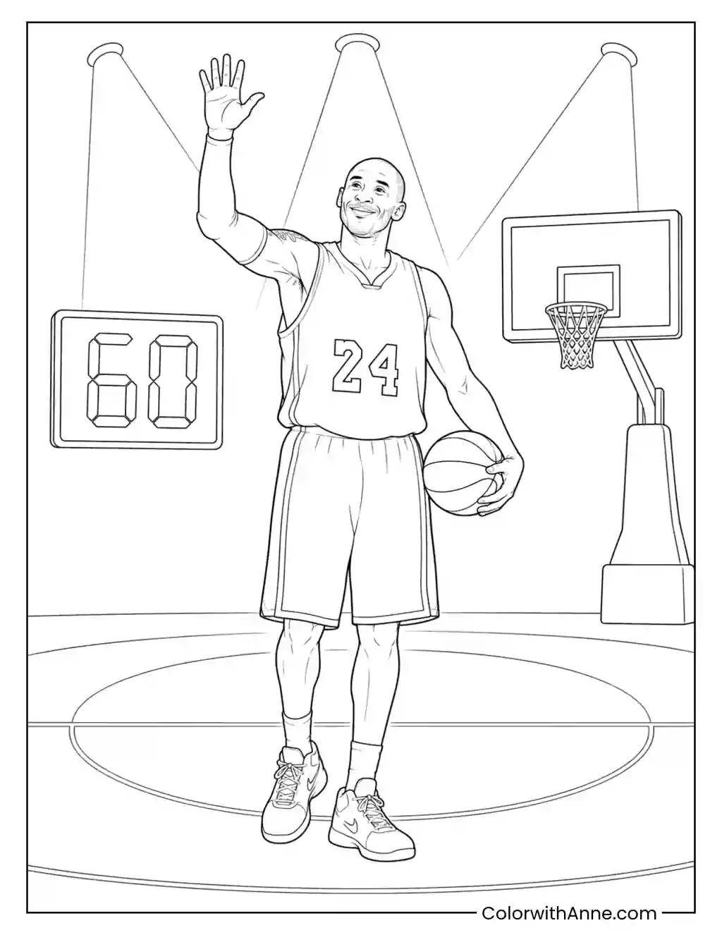 Kobe Bryant Final Game coloring page