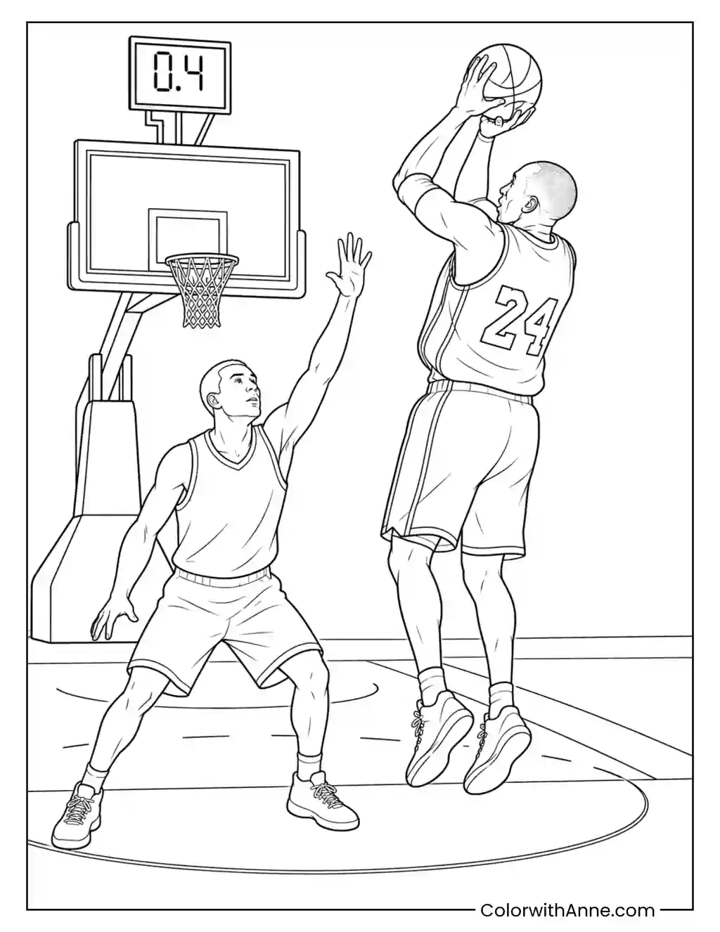 Kobe Bryant Game-Winning Shot coloring page
