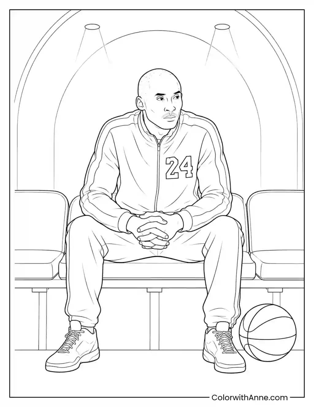 Kobe Bryant Pregame Focus coloring page