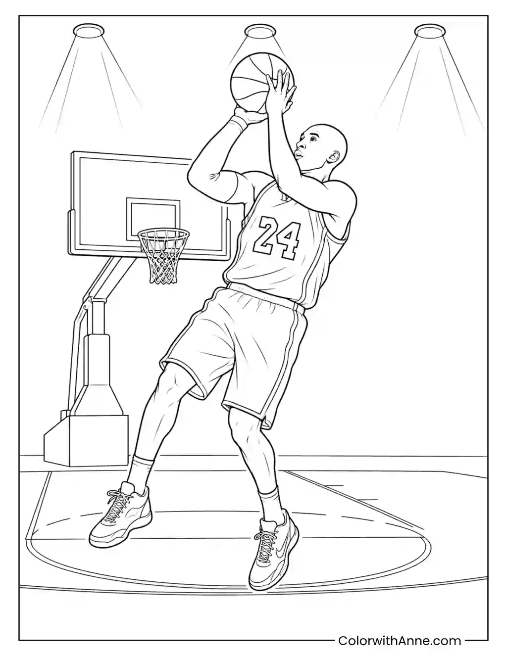 Kobe Bryant Signature Fadeaway coloring page