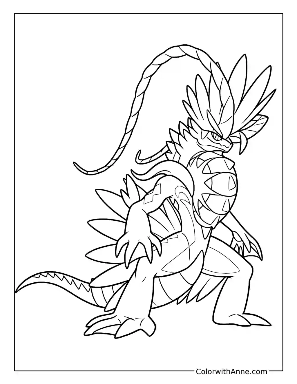 Koraidon Ready for Battle coloring page