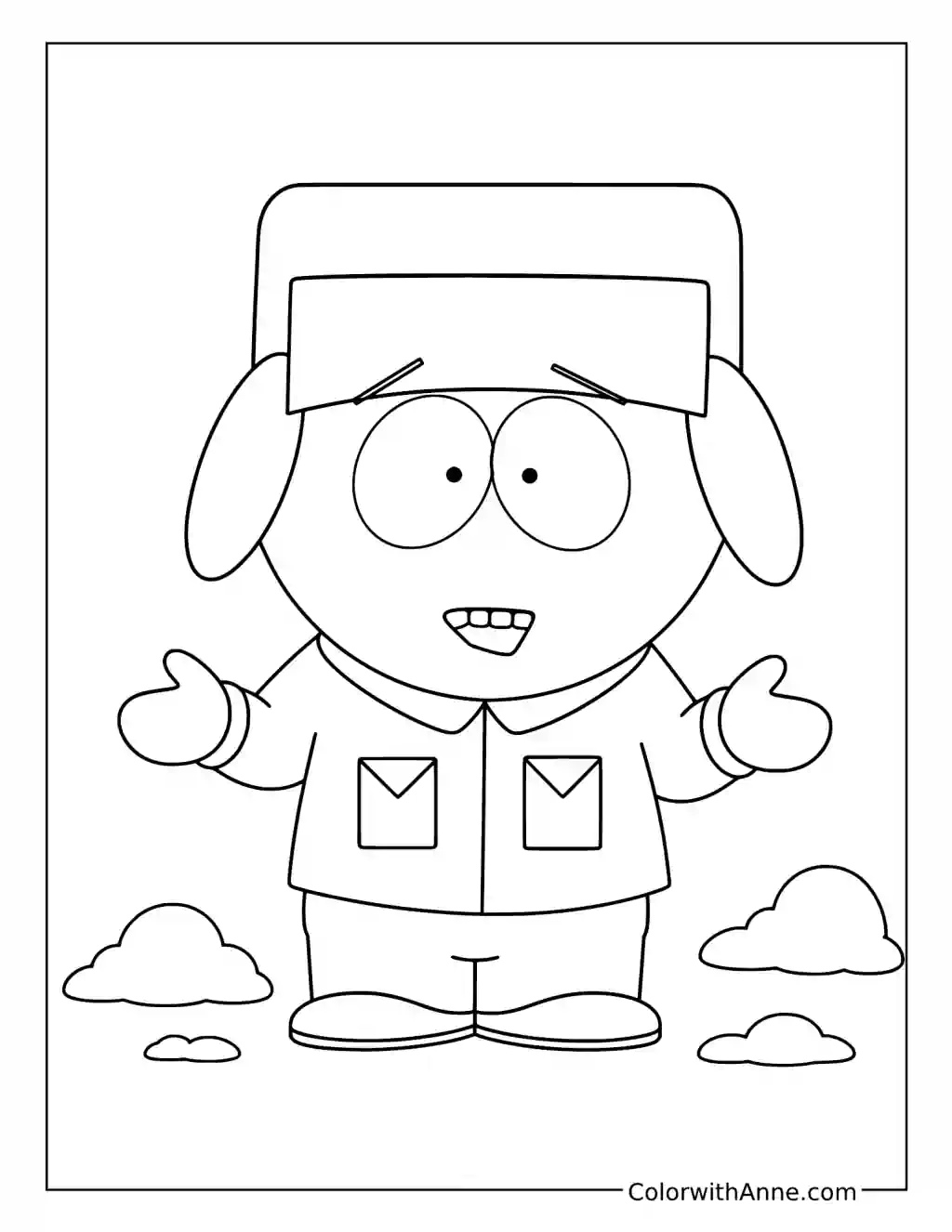 Kyle Explains in the Snow coloring page