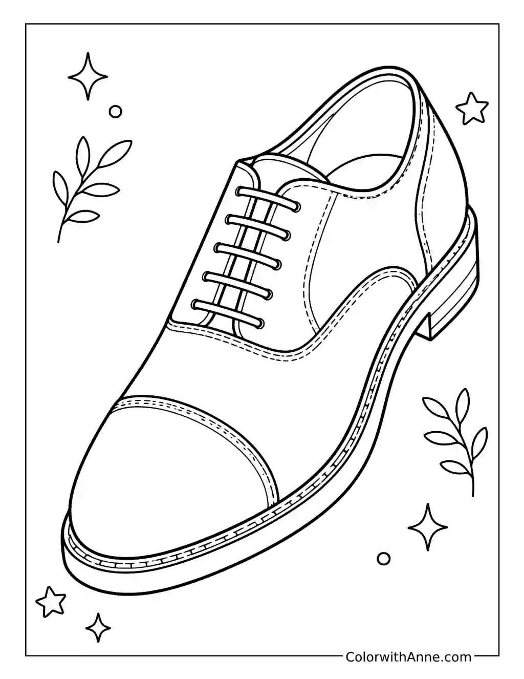 Lace-Up Oxford Dress Shoe coloring page