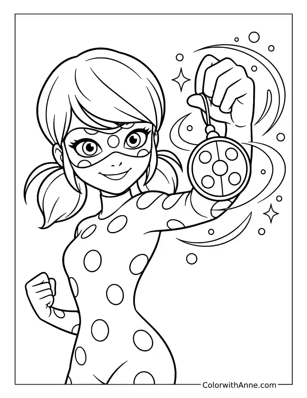 Ladybug Spinning Her Yo-Yo coloring page