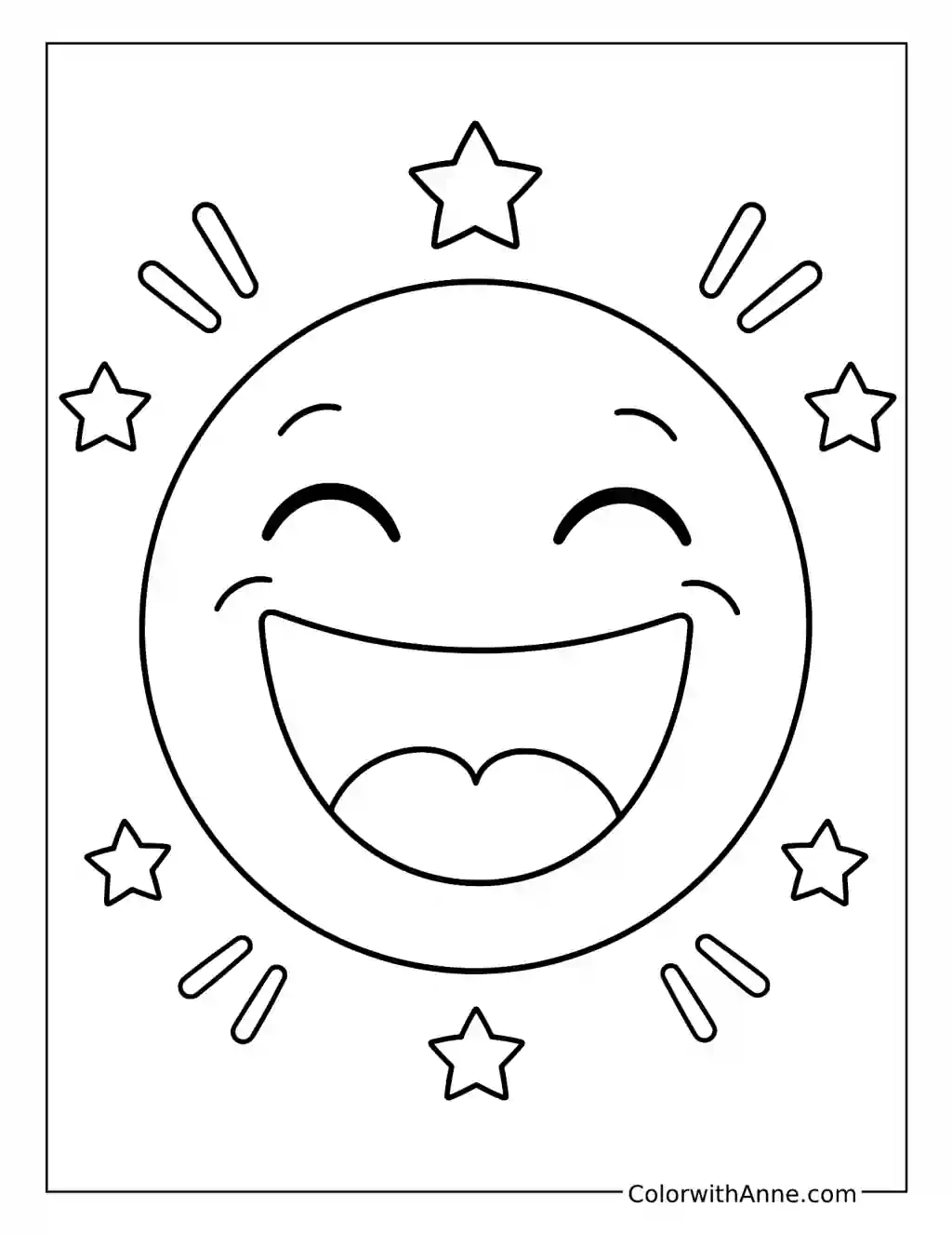 Laughing Smiley Face coloring page