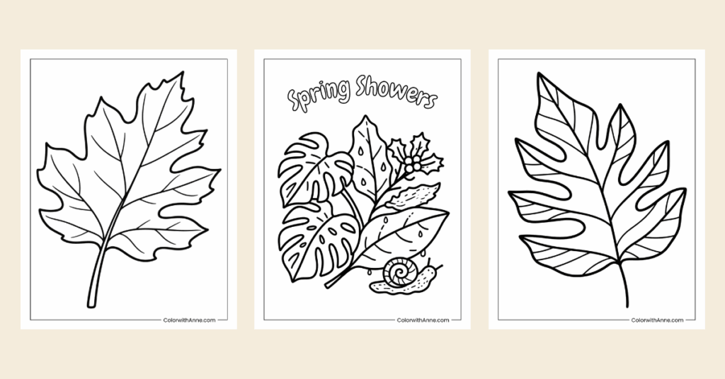 leaf coloring pages banner