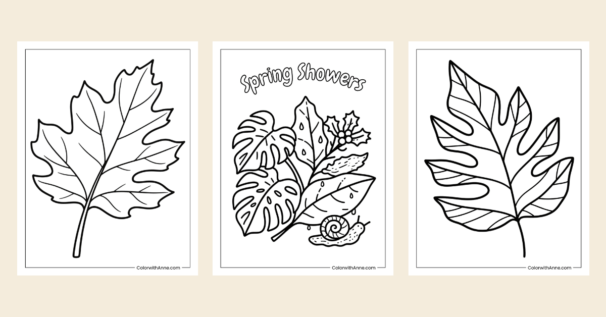 leaf coloring pages banner