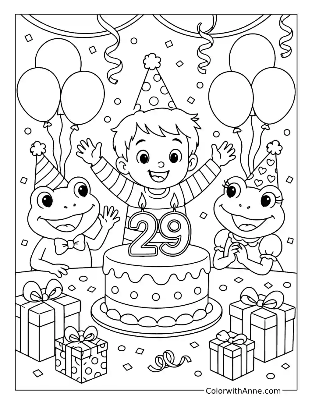 Leap Day Birthday Party coloring page