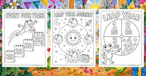 Leap Year Coloring Pages banner