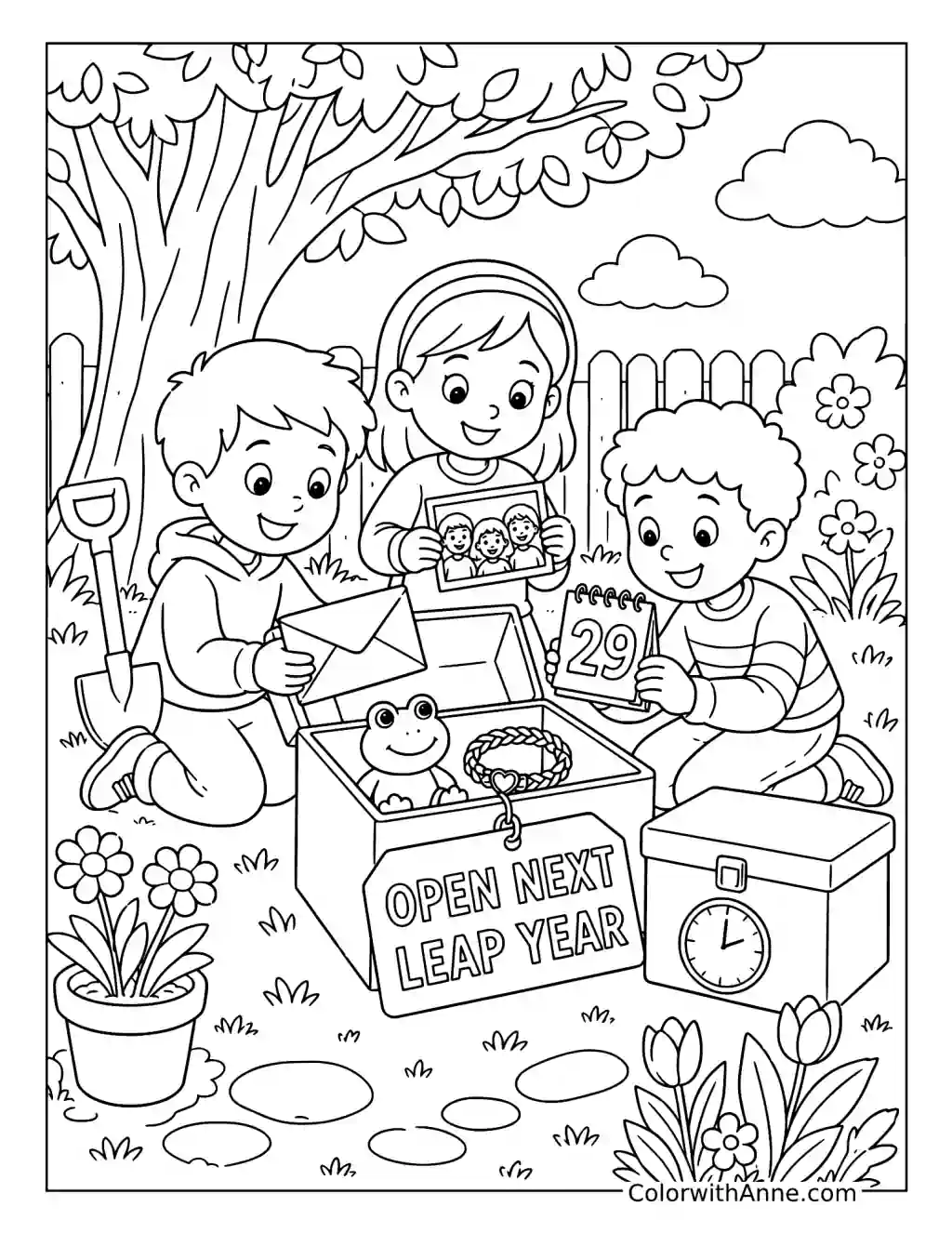 Leap Year Time Capsule coloring page