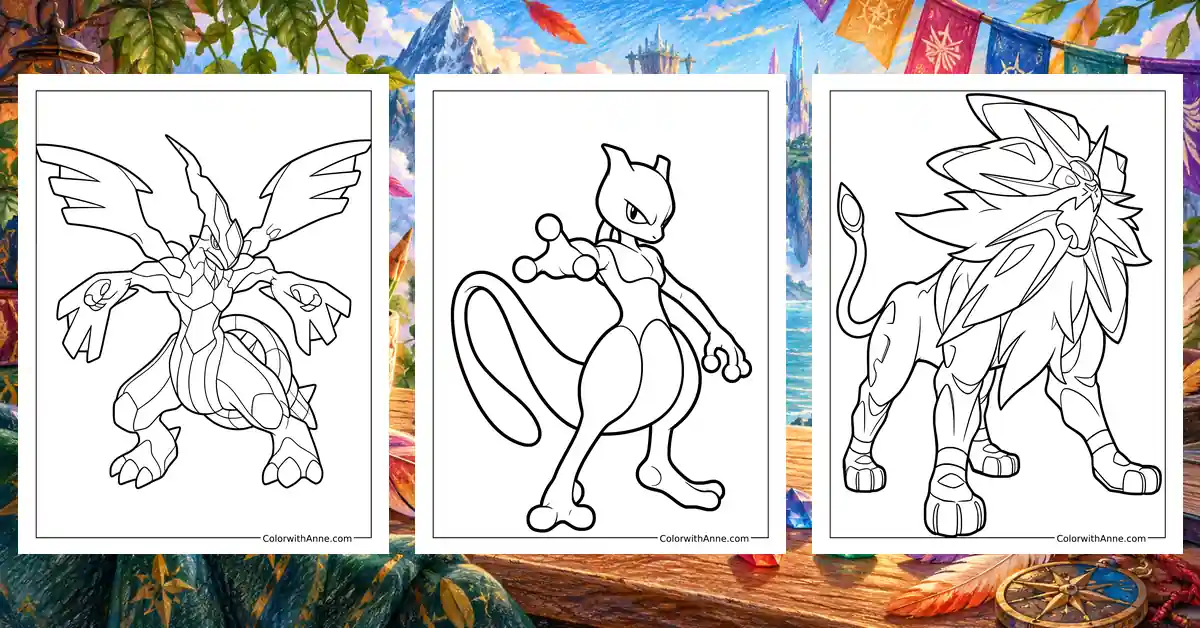 Legendary Pokemon Coloring Pages banner