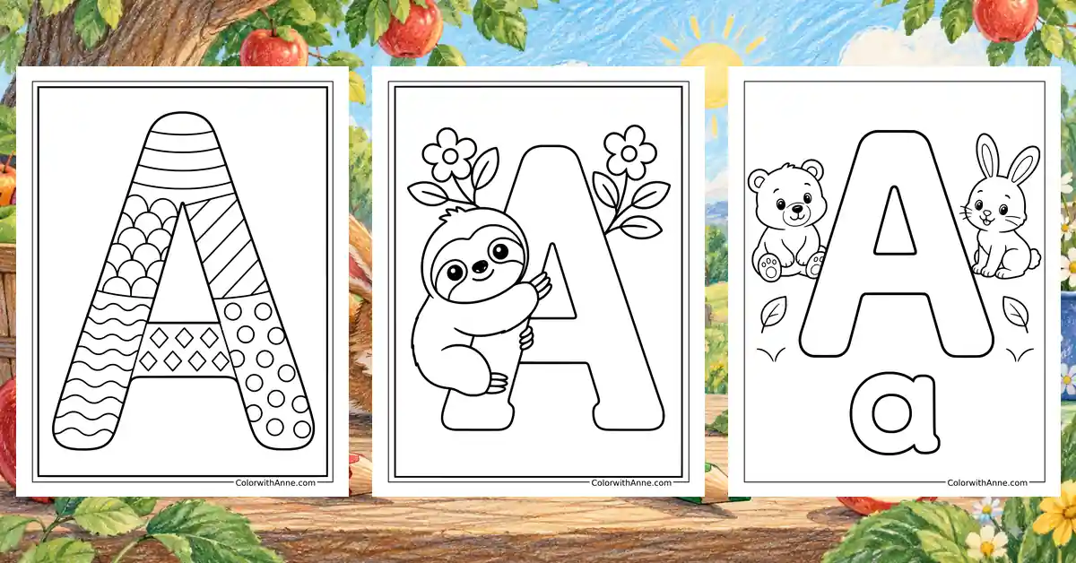 Letter A Coloring Pages banner