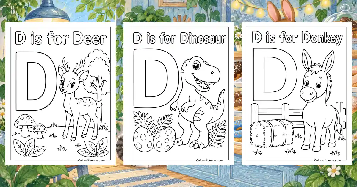 Letter D Coloring Pages banner