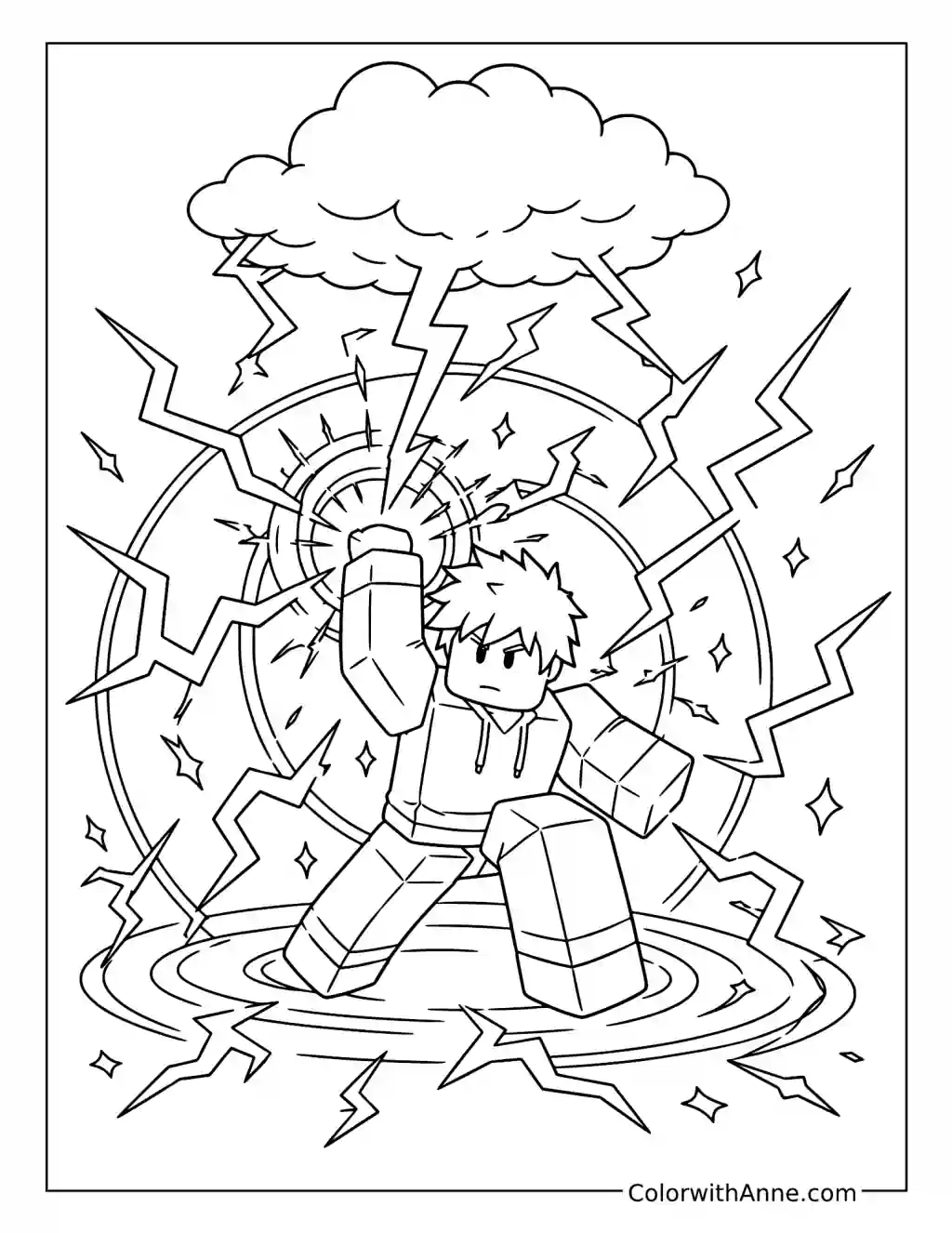 Lightning Fruit Power coloring page
