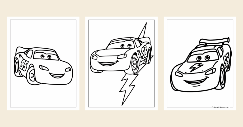 lightning mcqueen coloring pages banner
