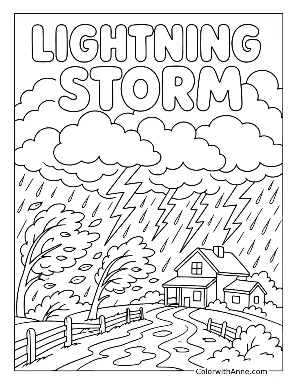 Lightning Storm coloring page