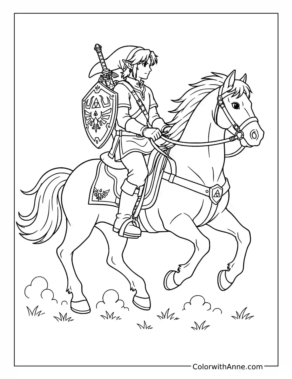 Link and Epona’s Graceful Canter coloring page