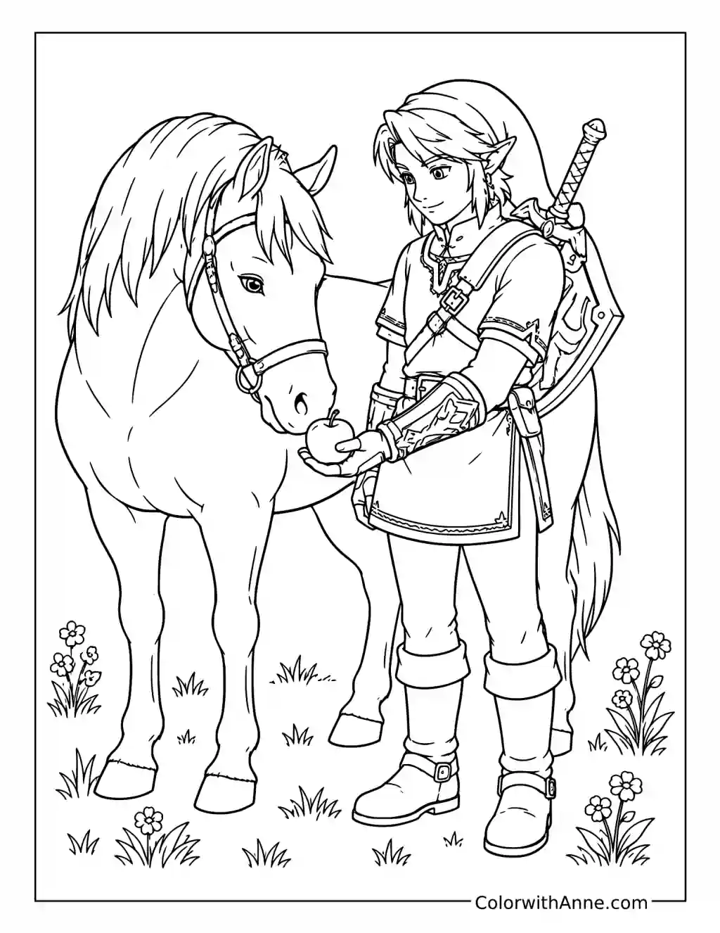 Link and the Master Sword coloring page