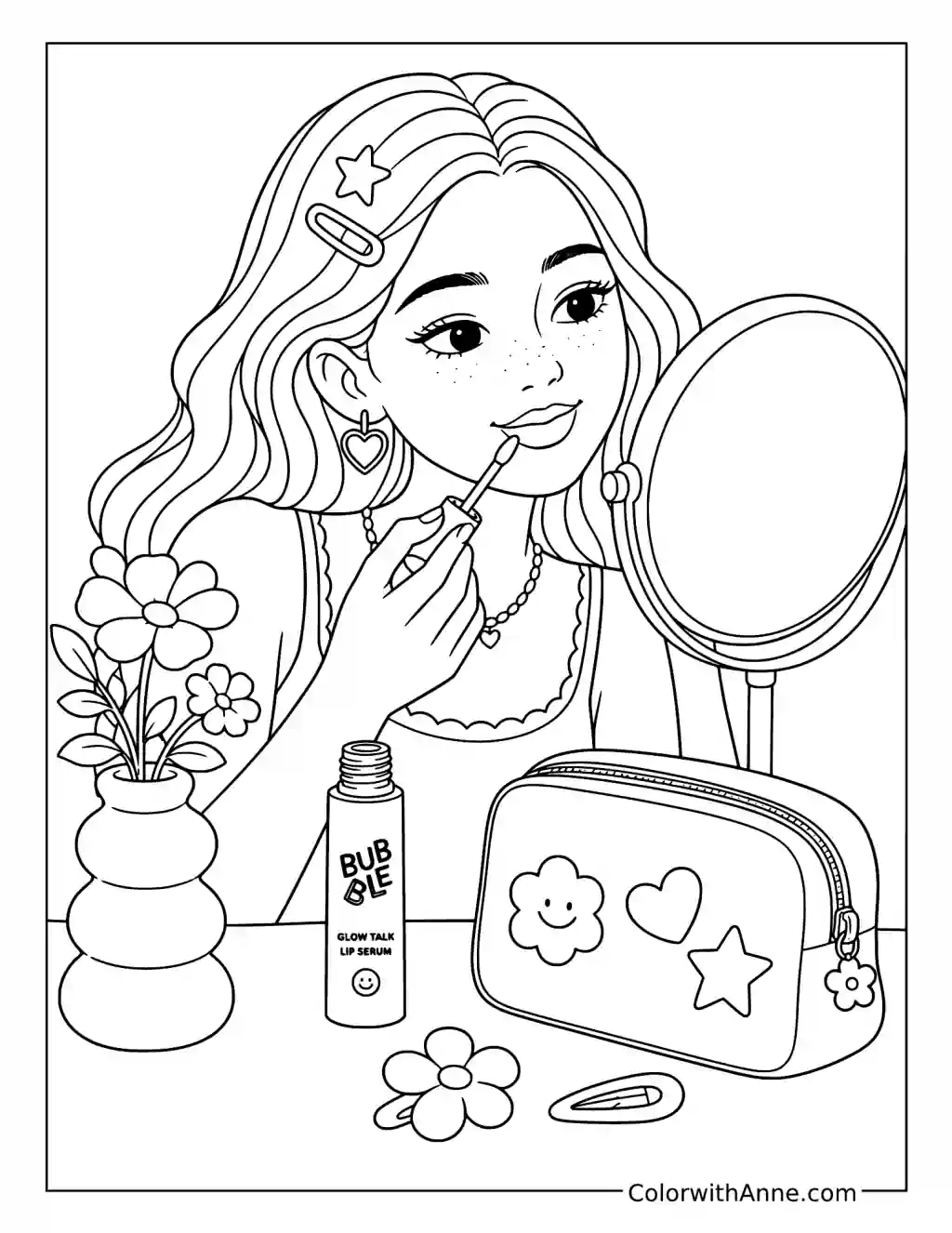 Lip Serum Mirror Moment coloring page