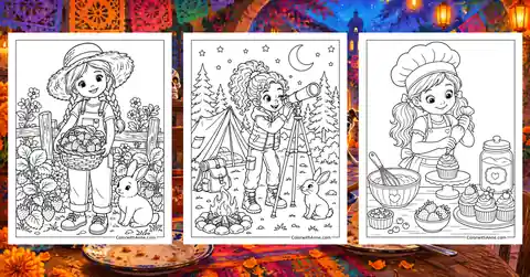 Little Girl Coloring Pages banner