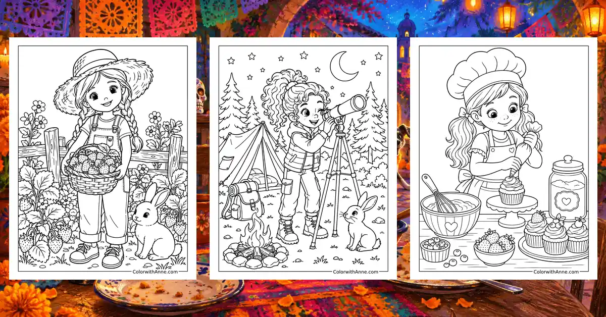 Little Girl Coloring Pages banner