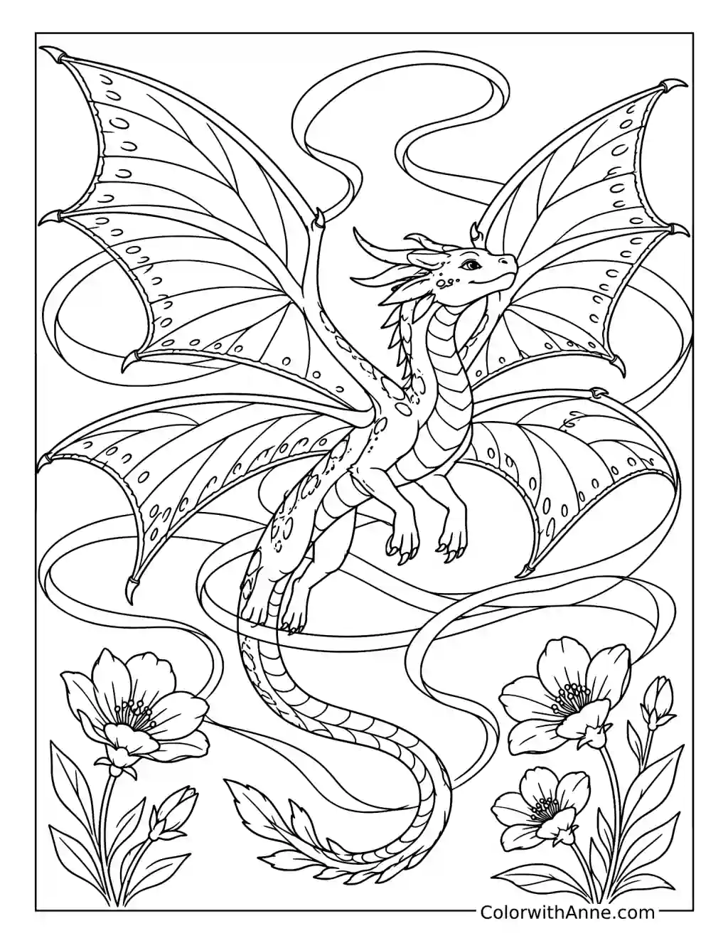 Luna Flying Through Silk Threads coloring page