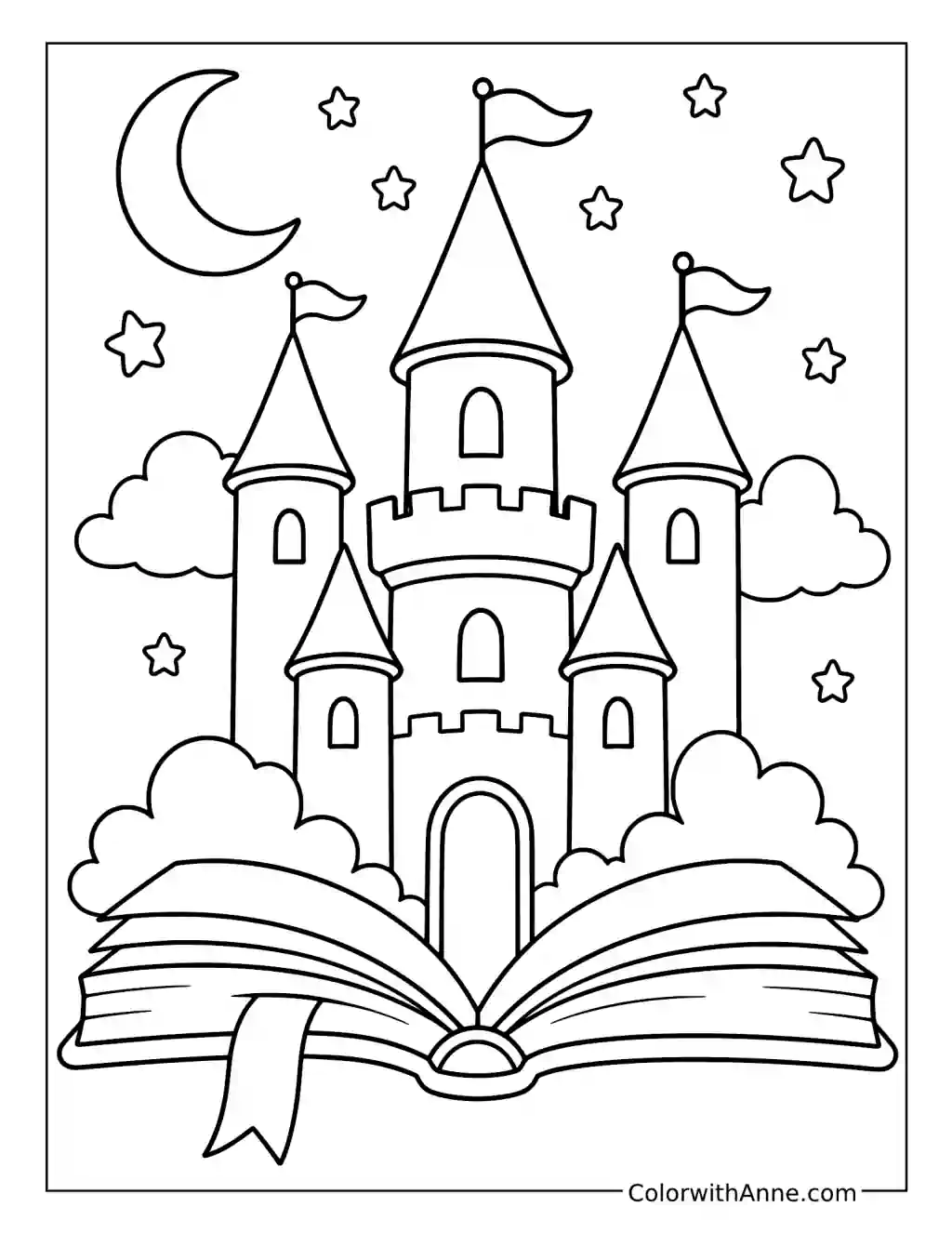 Magic Book Castle coloring page