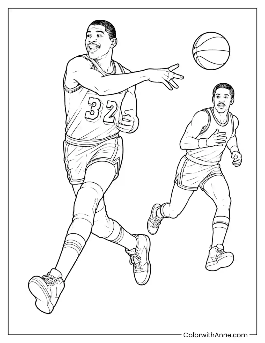 Magic Johnson Showtime Pass coloring page