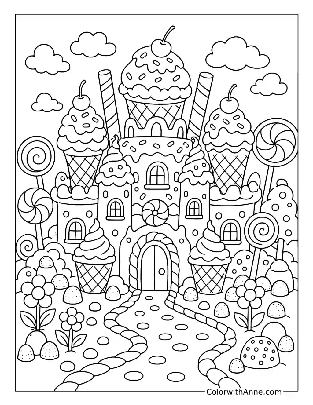 Magical Candy Castle coloring page