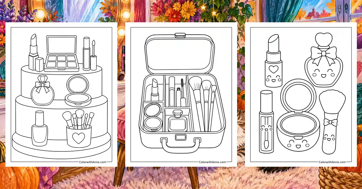 Makeup Coloring Pages banner