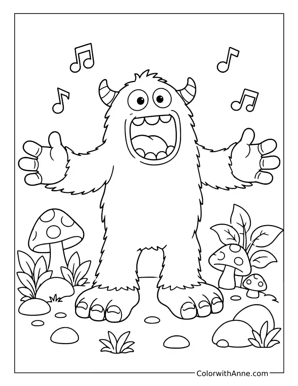 Mammott Singing on Plant Island coloring page