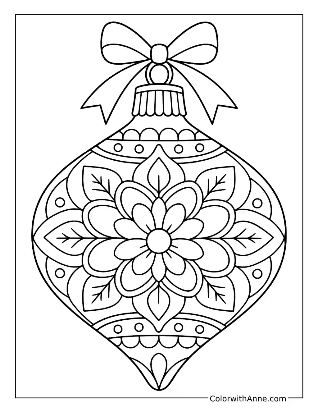 Mandala Christmas Ornament coloring page