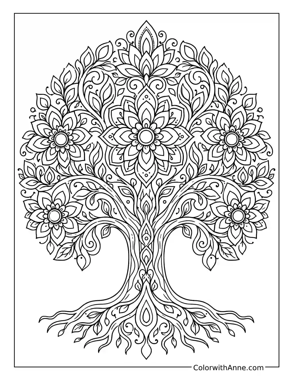 Mandala Tree coloring page