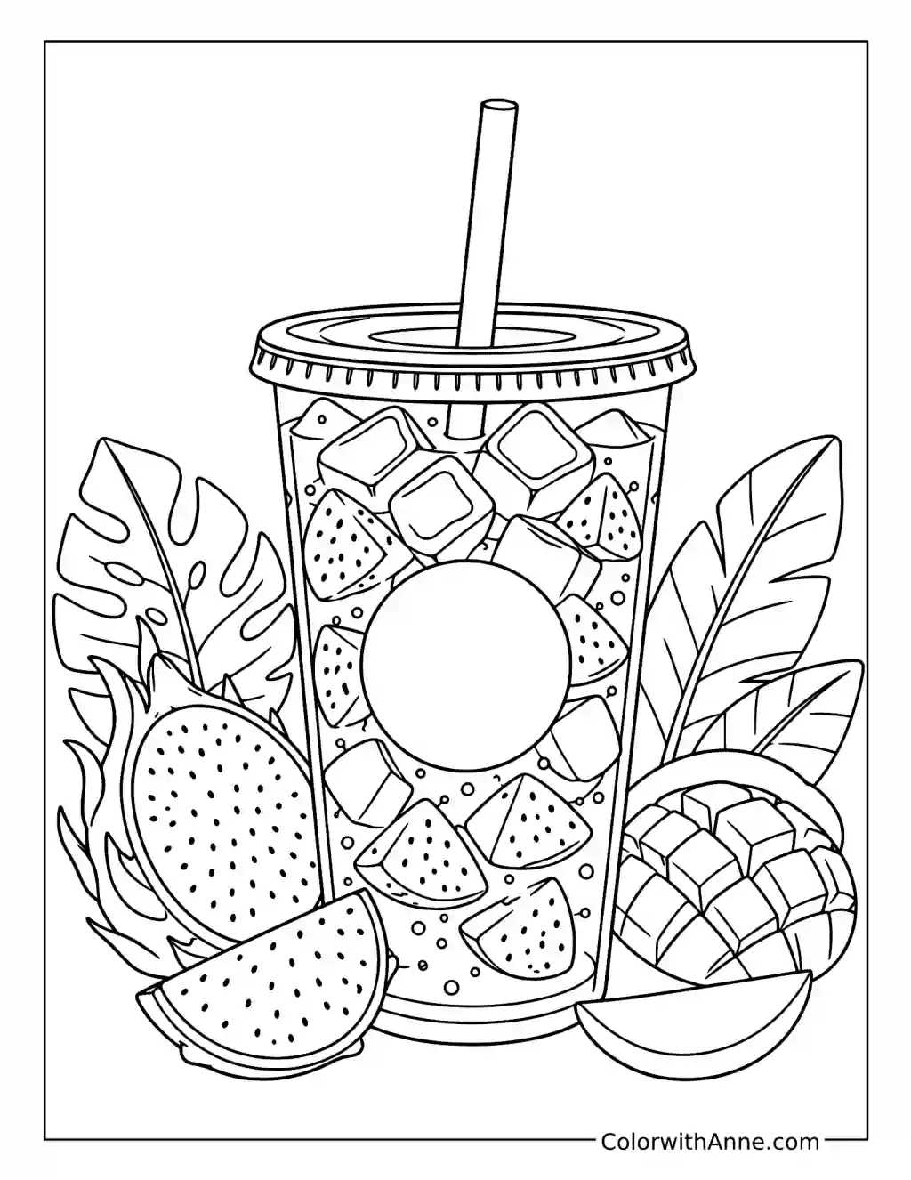 Mango Dragonfruit Refresher coloring page