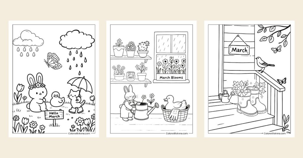 march coloring pages banner