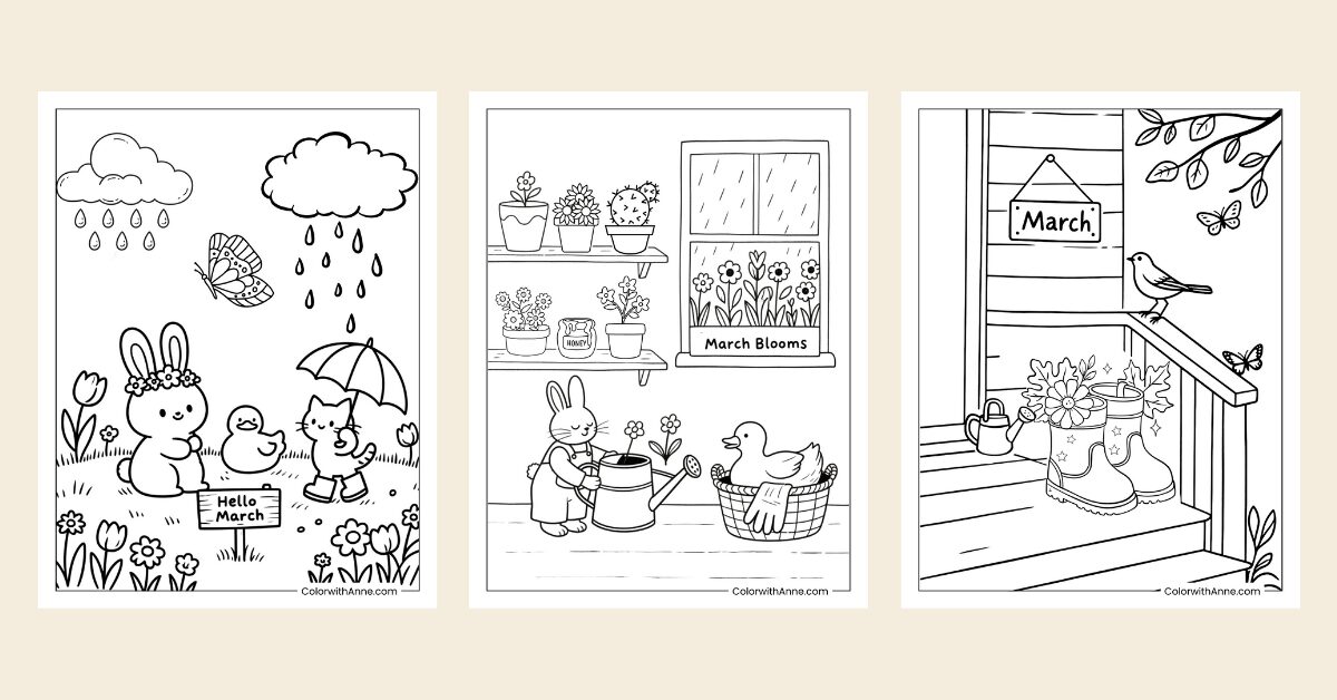 march coloring pages banner