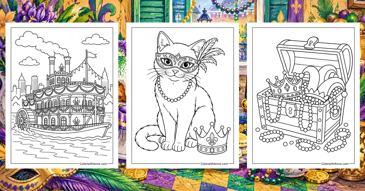 Mardi Gras Coloring Pages banner