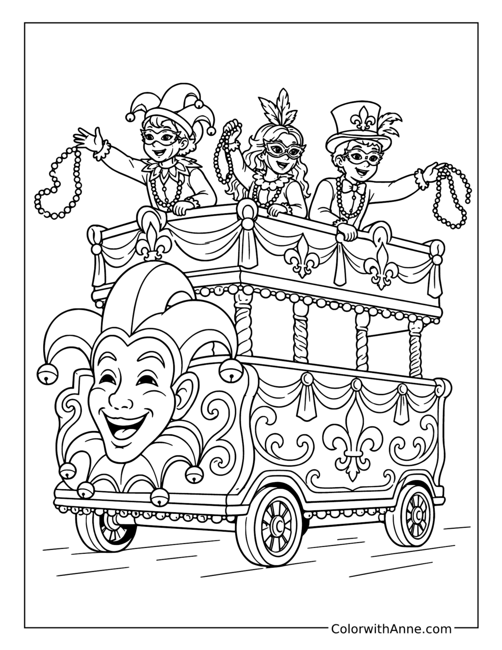 Mardi Gras Parade Float coloring page