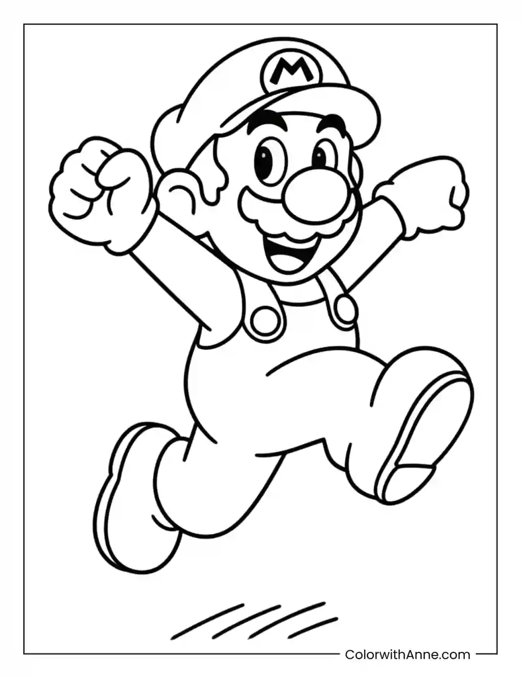 Mario Running Coloring Page