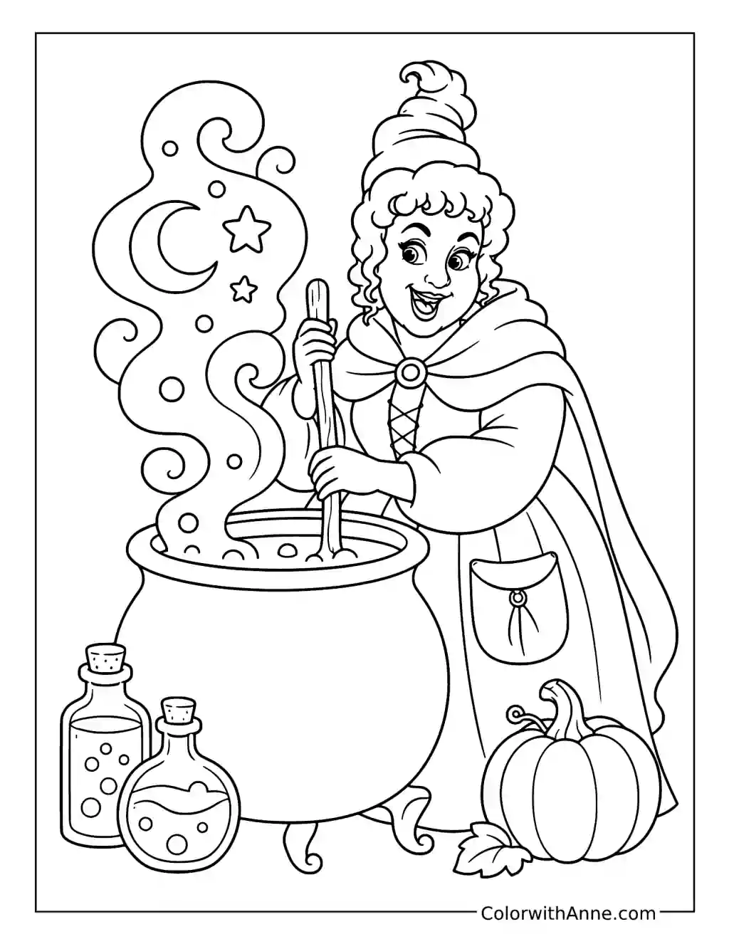 Mary Sanderson Mixing a Potion coloring page