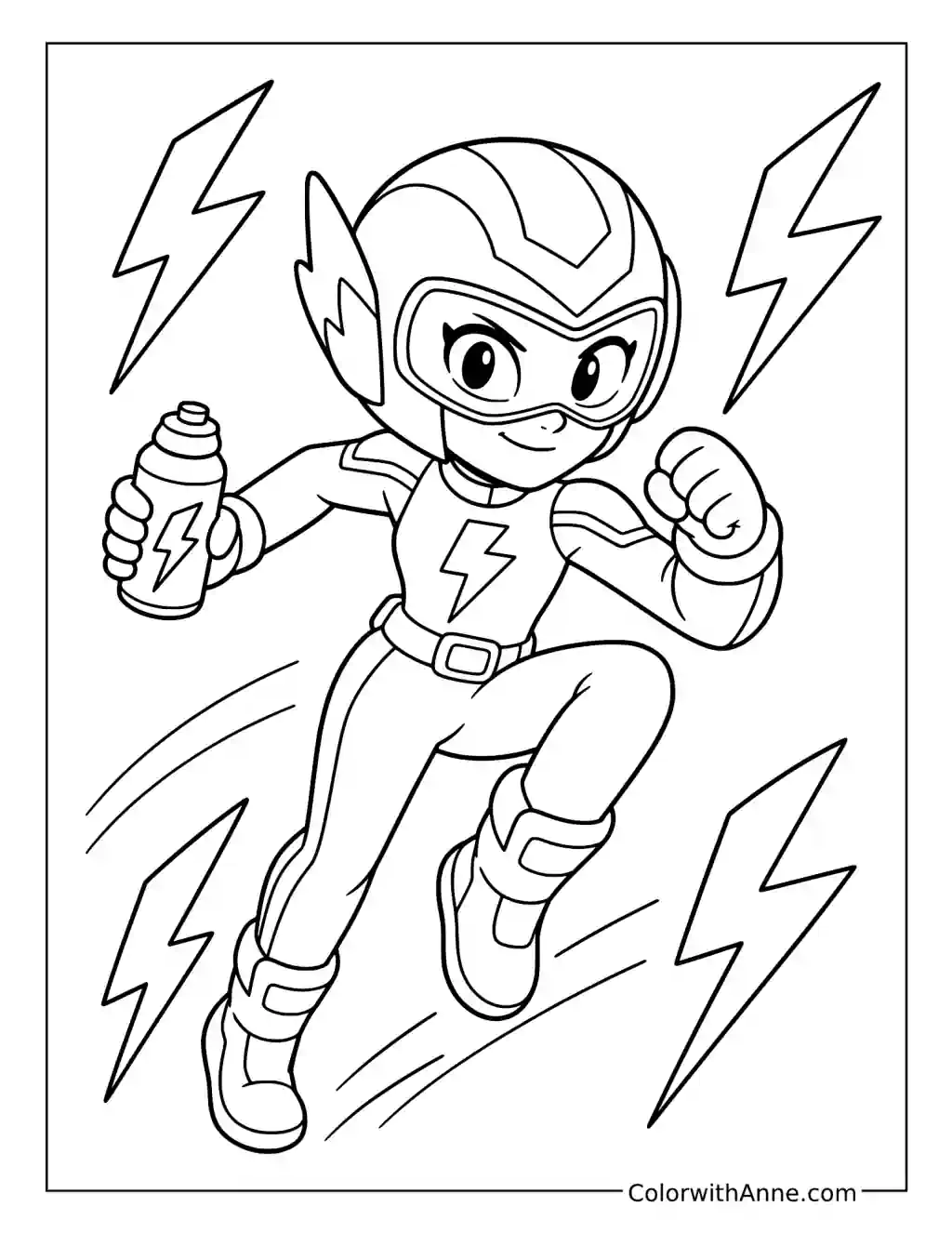 Max Running with an Energy Drink coloring page