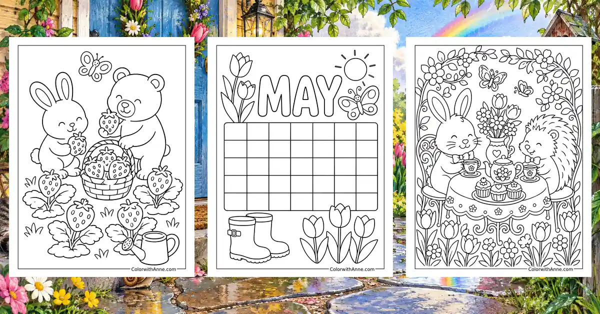 May Coloring Pages banner