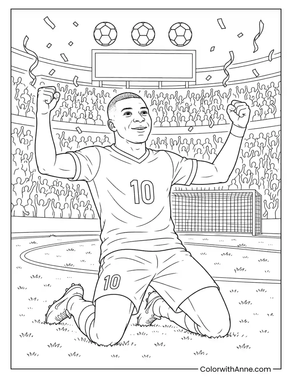 Mbappé Championship Final Hat-Trick coloring page
