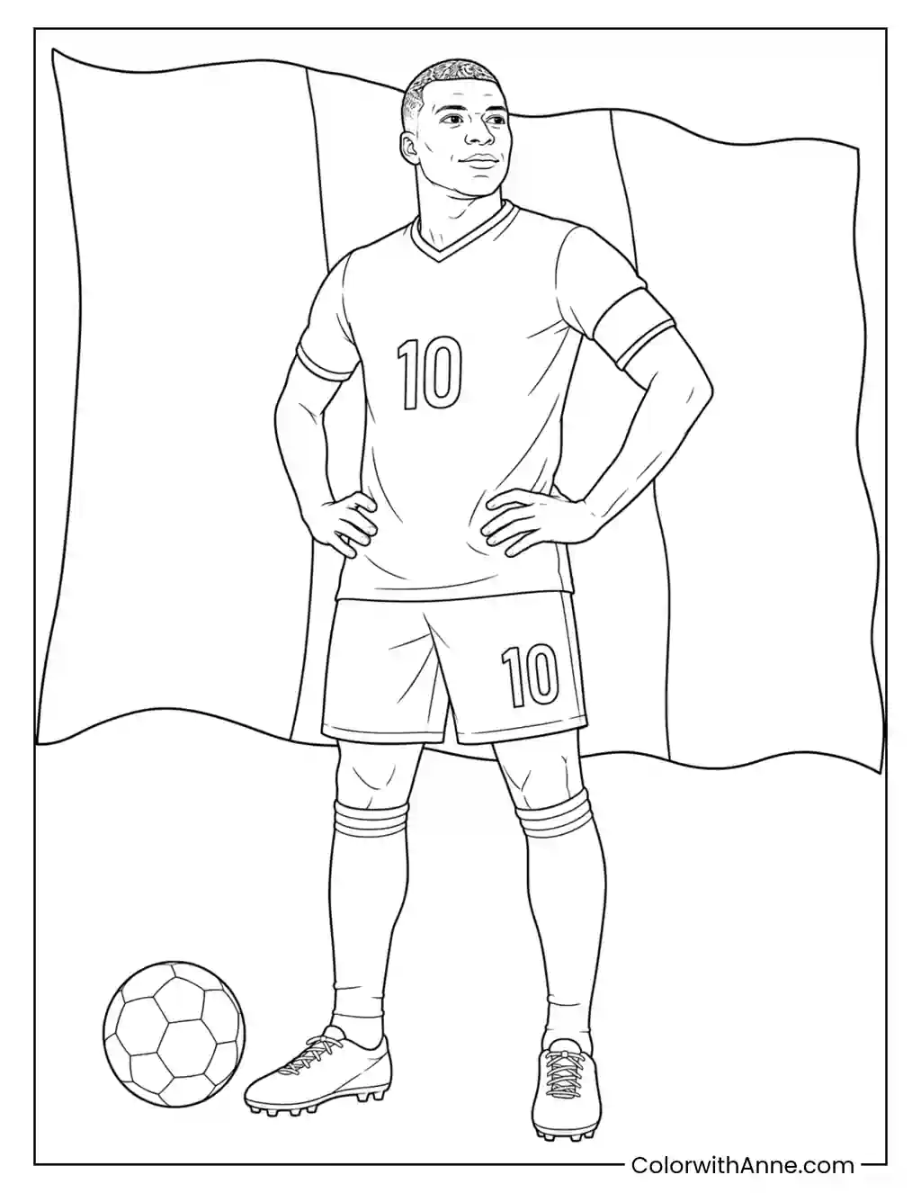 Mbappé France Captain coloring page