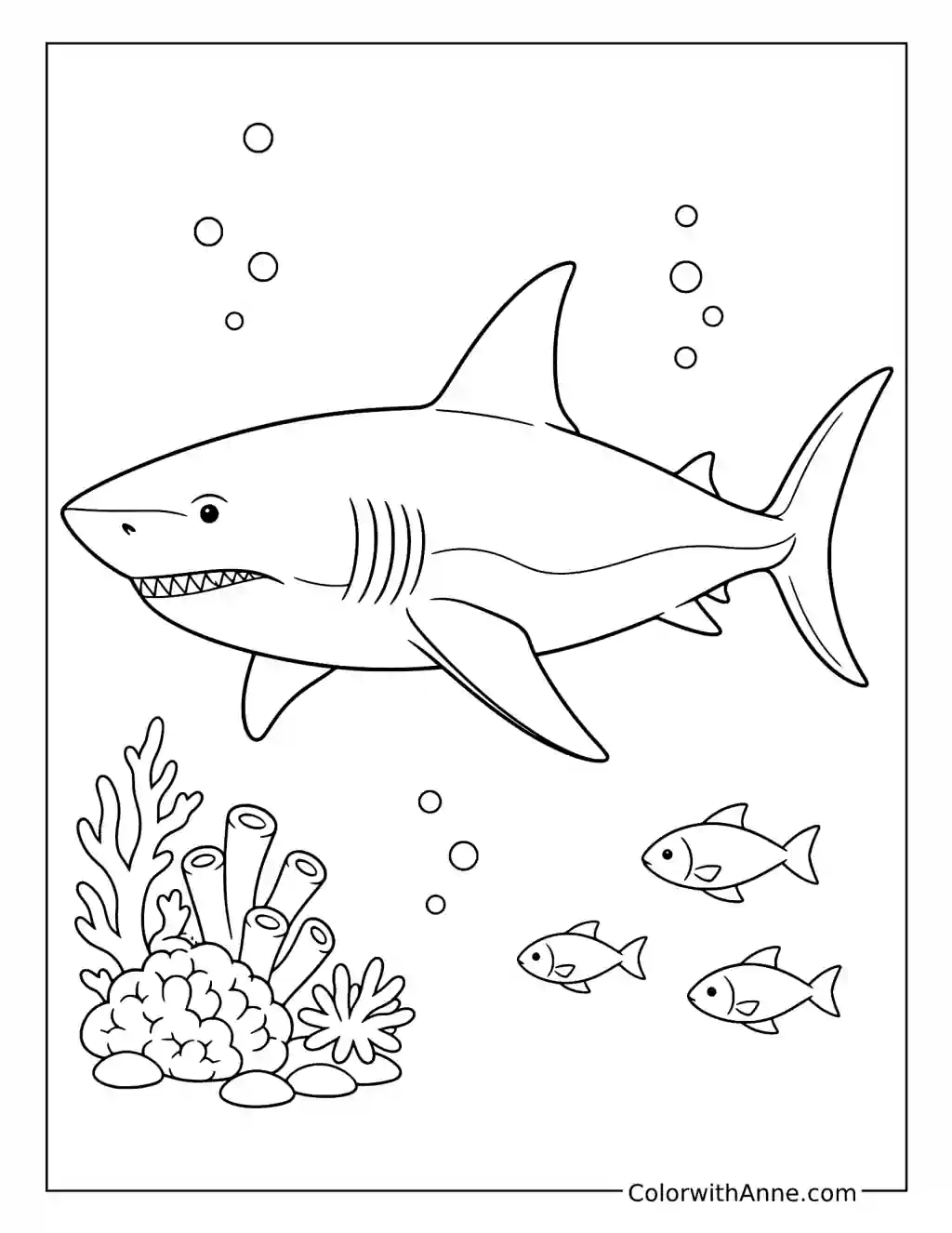 Megalodon Side Profile coloring page