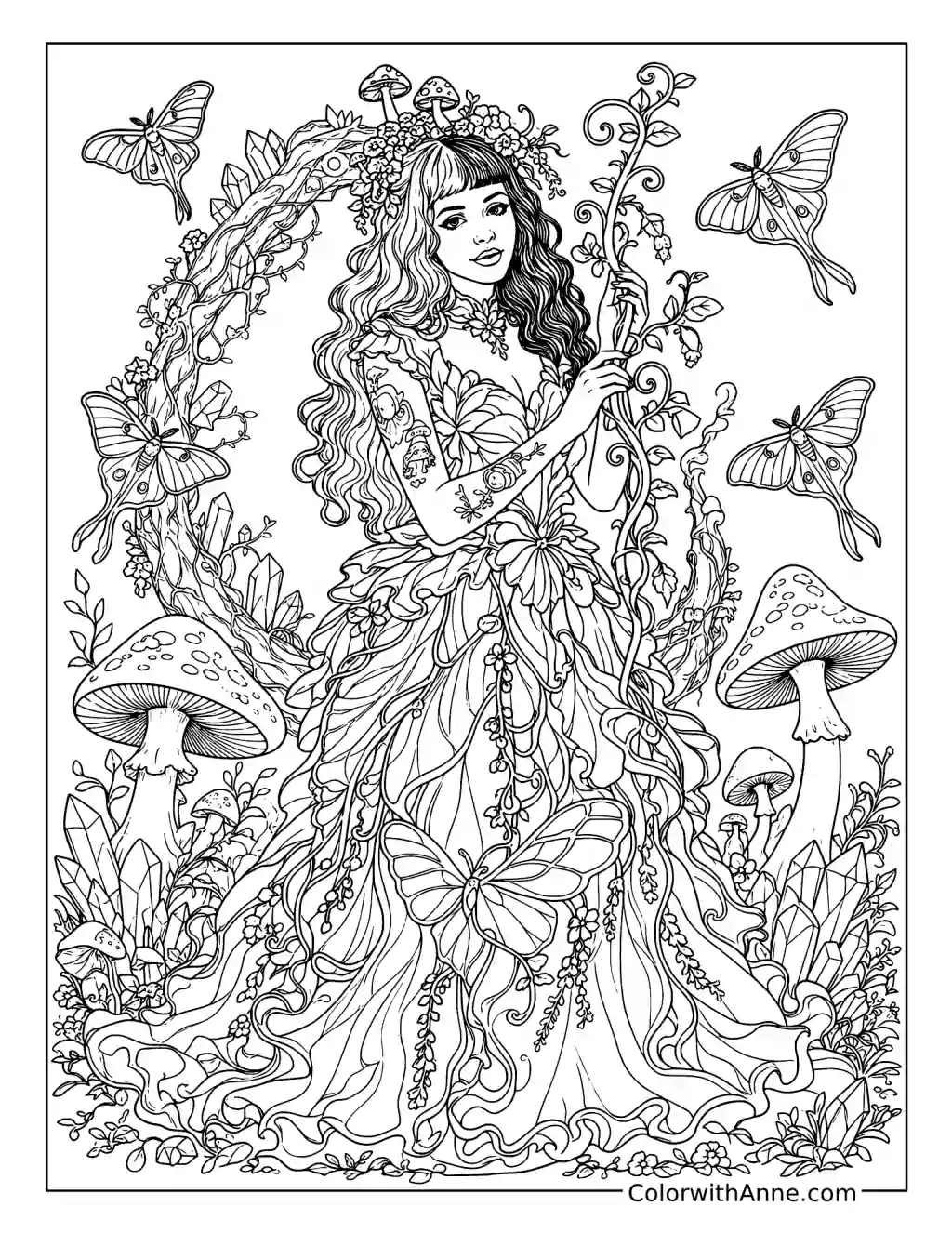 Melanie Martinez Among Moths and Mushrooms coloring page